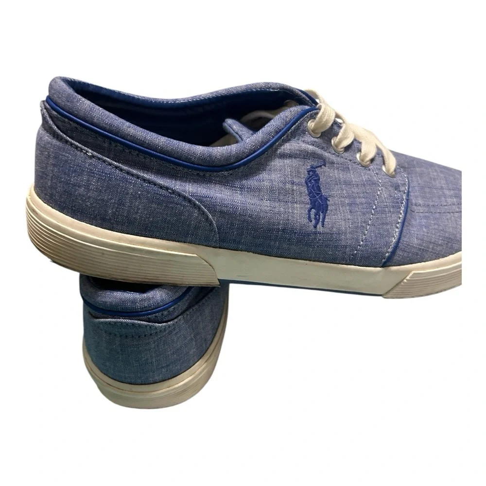 Ralph Lauren Blue Cream Sneakers Casual Comfort(Faxon low) - Picture 3 of 15